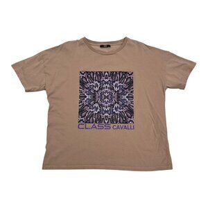 ROBERTO CAVALLI CLASS Luxury Designer Tee Shirt Top Womens Large
